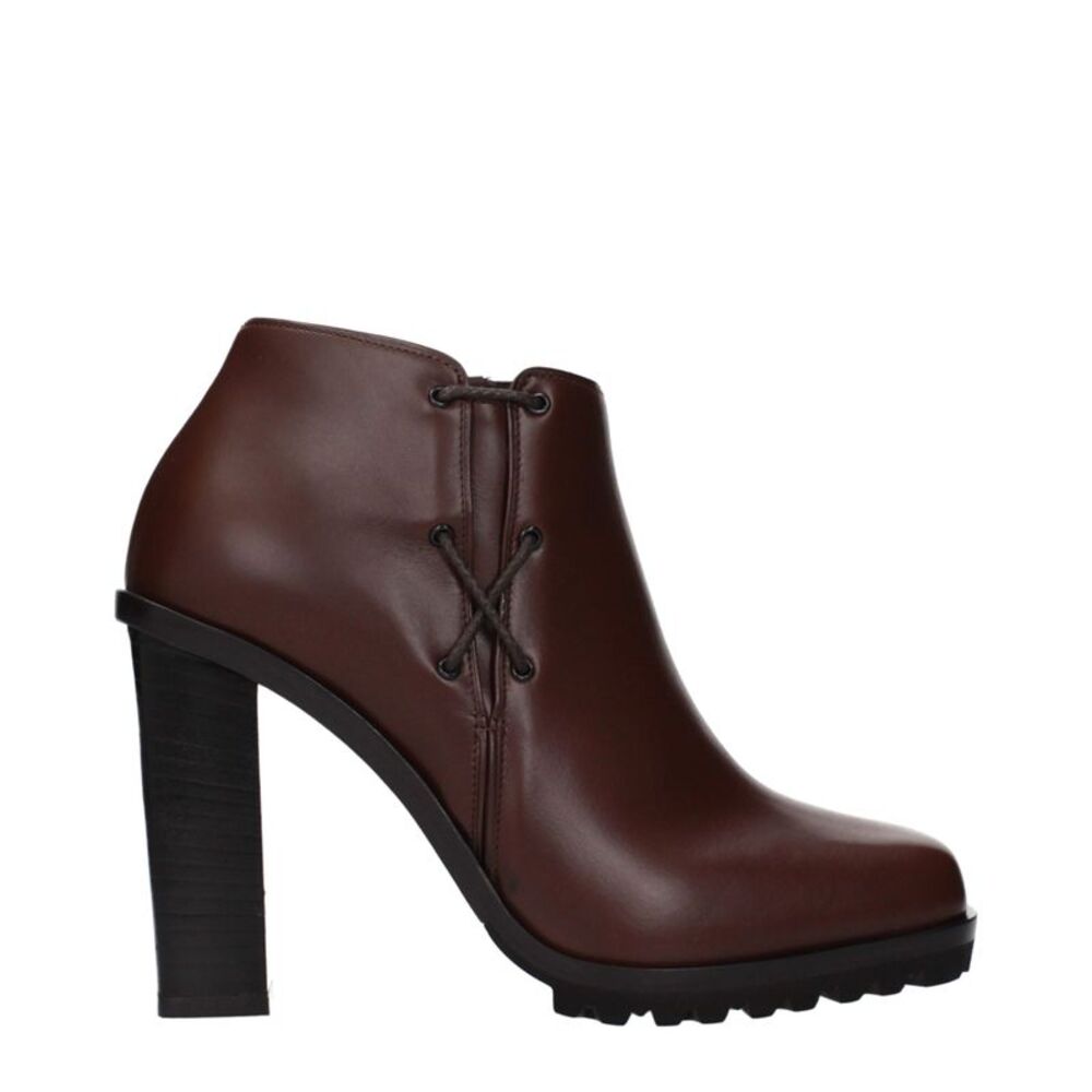 Max Mara Brown Leather Ankle Women's Boots